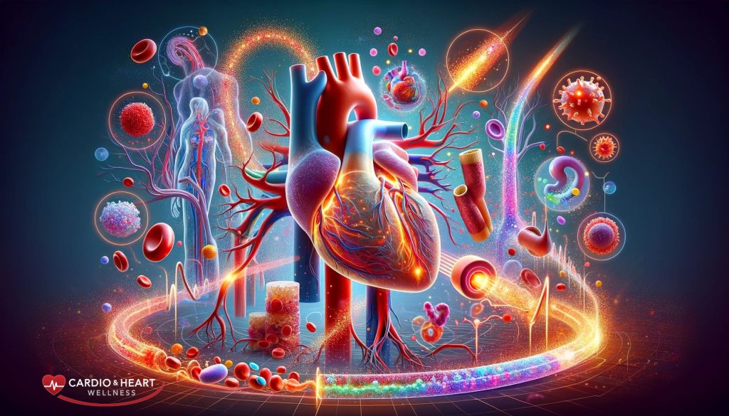 Illustration of nitric oxide's role in cardiovascular health