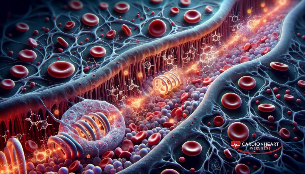 Illustration of nitric oxide synthesis in endothelial cells